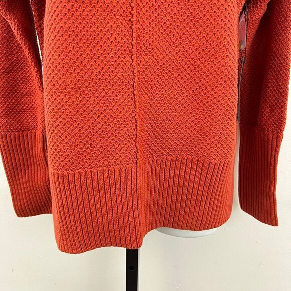Rachel Zoe Women's Orange Crewneck Sweater with Button Detail Shoulders L - Picture 9 of 12
